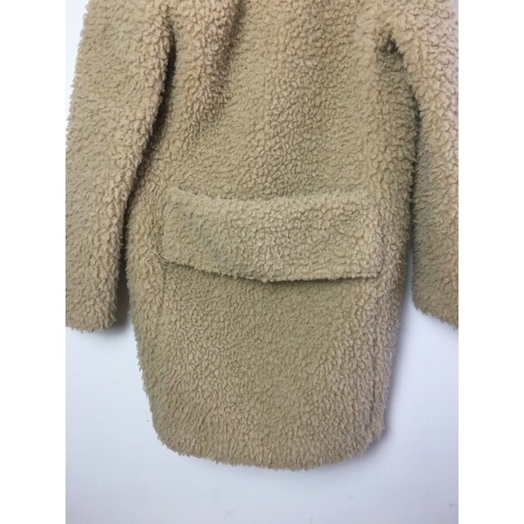 Whistles Long Coat Jacket Faux Fur Teddy Sherpa Beige Size XS Winter Pockets - Picture 5 of 13